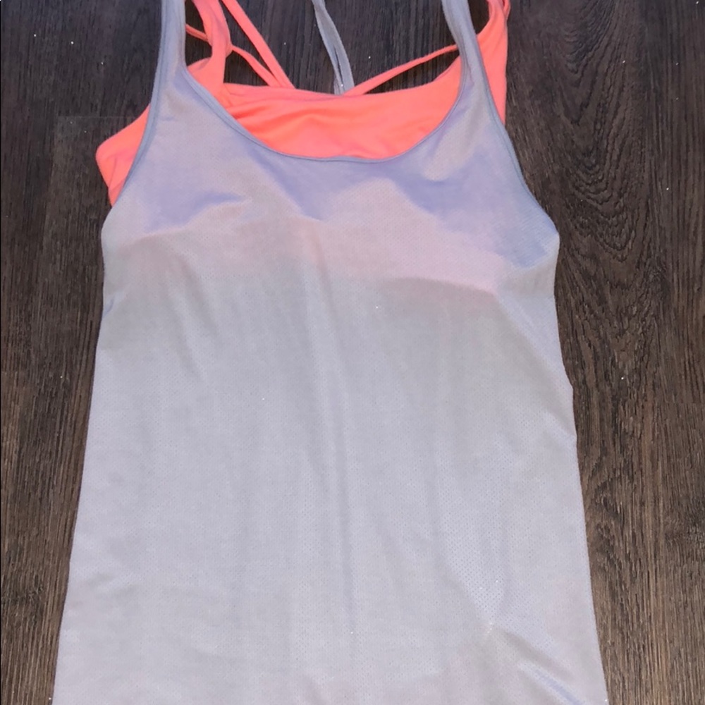 Strappy back tank top and Sparta bra attached